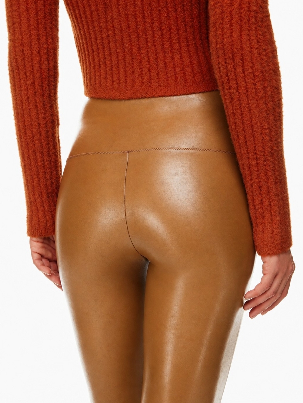Wilfred High-Waist Faux Leather Leggings - Camel Brown